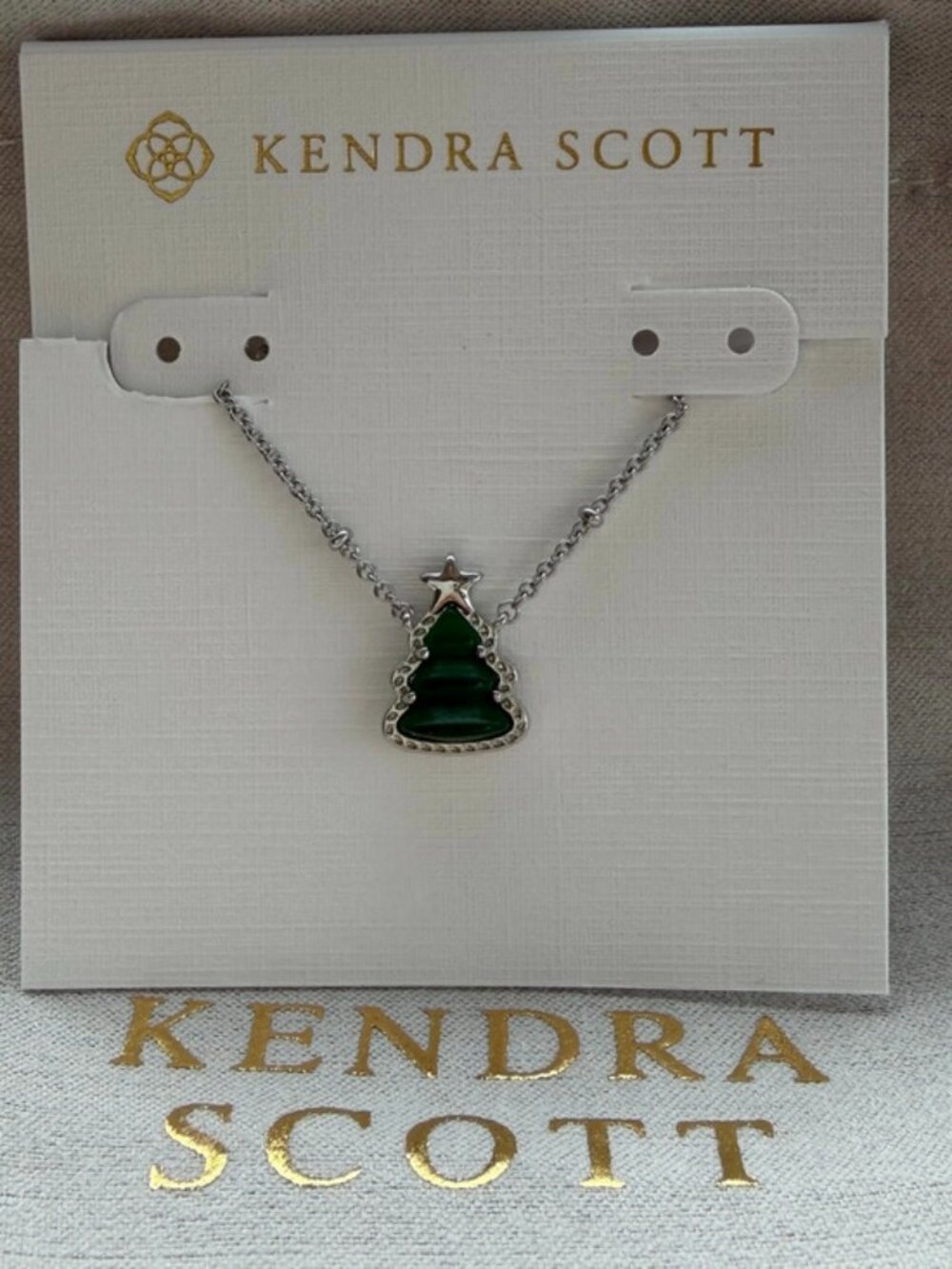 Kendra Scott Silver Christmas Tree Necklace